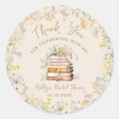 Boek Thema Storybook Vrijgezellenfeest Ronde Sticker (Voorkant)