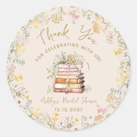 Boek Thema Storybook Vrijgezellenfeest Ronde Sticker (Voorkant)