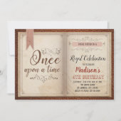 Boek thema verjaardagsfeestje uitnodiging (Voorkant)