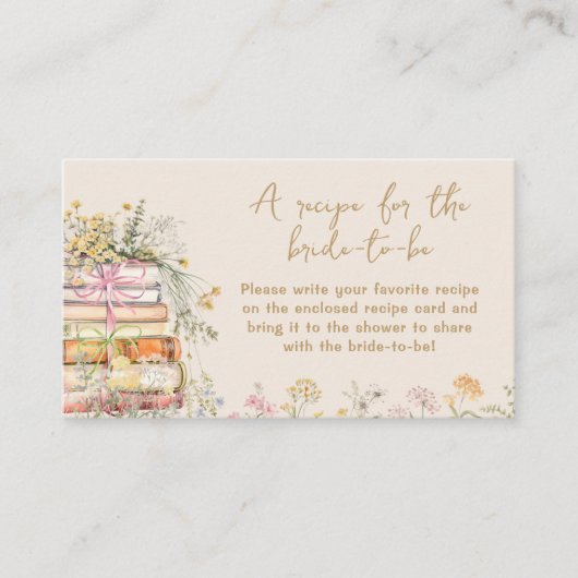 Boek Thema Vrijgezellenfeest Recept voor de bruid Informatiekaartje (Voorkant)