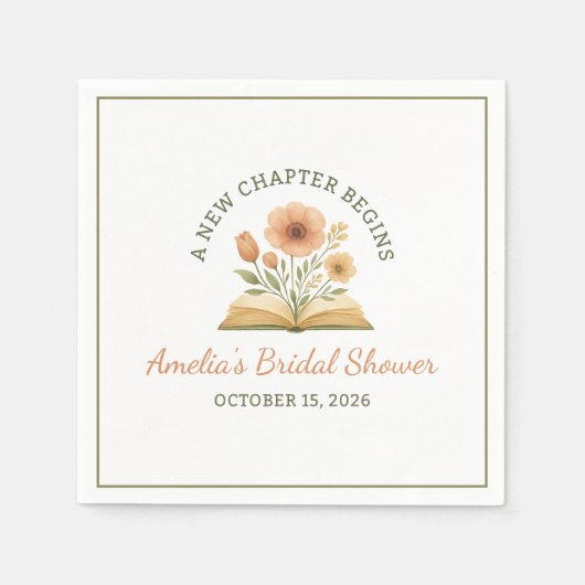 Boek Thema Vrijgezellenfeest - Waterverf Bloemen Servet (Voorkant)