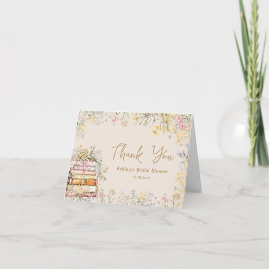 Boek Thema Wildflower Vrijgezellenfeest Dank u kaa Bedankkaart (Voorkant)