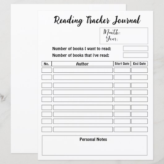 Boek Tracker Planner Lezing Journal Neutraal (Voorkant / Achterkant)