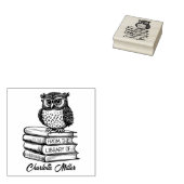 Boek Uil Aangepast Van de Bibliotheek Van Rubberstempel (Gestempeld)
