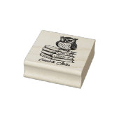 Boek Uil Aangepast Van de Bibliotheek Van Rubberstempel (Stempel)