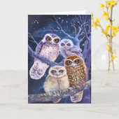 Boek Uil Familie Kaart (Gele Bloem)