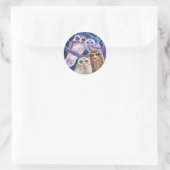 Boek Uil Familie Ronde Sticker (Tas)