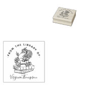 Boek Uit De Bibliotheek Gotische Schedel & Lettert Rubberstempel (Gestempeld)