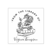 Boek Uit De Bibliotheek Gotische Schedel & Lettert Rubberstempel (Afrduk)