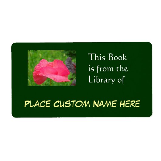Boek uit de bibliotheek van Custom Name Groen Etiket (Voorkant)