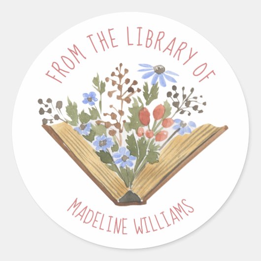 Boek uit de bibliotheek van het bladwijzer ronde sticker (Voorkant)