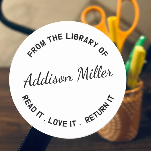 Boek uit de Bibliotheek van het Leraarsboek Ronde Sticker