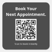 Boek uw volgende afspraak QR-code aangepaste zakel Vierkante Sticker (Voorkant)
