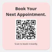 Boek uw volgende afspraak QR-code roze sticker (Voorkant)