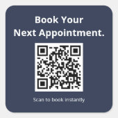 Boek uw volgende afspraak QR-code Vierkante Sticker (Voorkant)