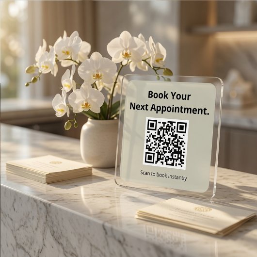Boek uw volgende afspraak QR-code  Vierkante Sticker