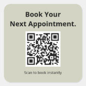 Boek uw volgende afspraak QR-code  Vierkante Sticker (Voorkant)