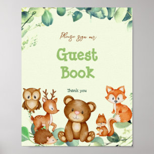 Boek van de bosdieren Greenery Eucalyptus Guest Bo Poster