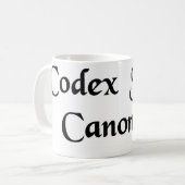 Boek van de canonwet koffiemok (Voorkant links)