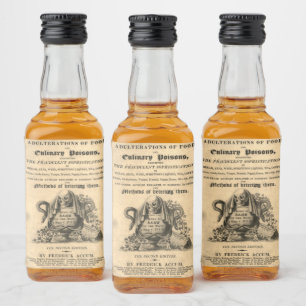 Boek van de culinaire gif van de 1820 antiek sched likeurfles etiket