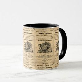 Boek van de culinaire gif van de 1820 antiek sched mok
