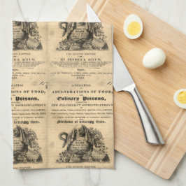 Boek van de culinaire gif van de 1820 antiek sched theedoek