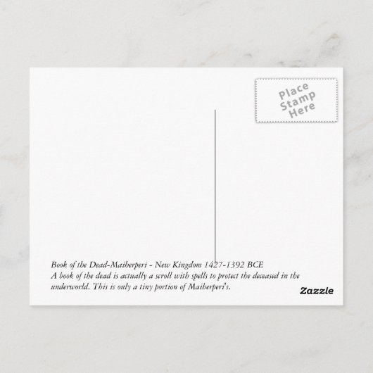 Boek van de Dead-Maiherperi-1479bc Briefkaart (Achterkant)