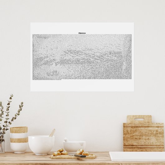 Boek van de Ephesianen (volledige KJV-tekst) Poster (Keuken)