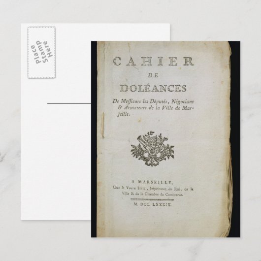 Boek van de klachten" briefkaart (Voorkant / Achterkant)