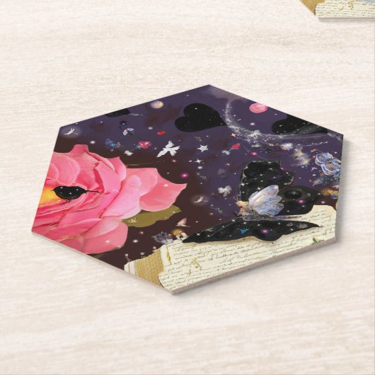 Boek van de vliegende kaars kartonnen onderzetters (Schuin)