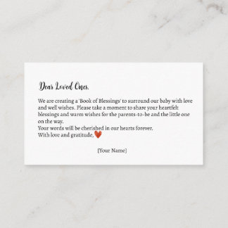 Boek van de Zegeningen Herfst Teddybeer Baby showe Informatiekaartje