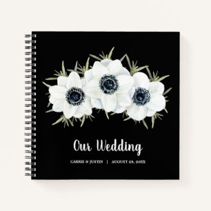 Boek van de zwarte en witte Floral Wedding