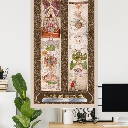 Boek van geheimen "Visio Mystica" Alchemy Poster (Thuiskantoor)