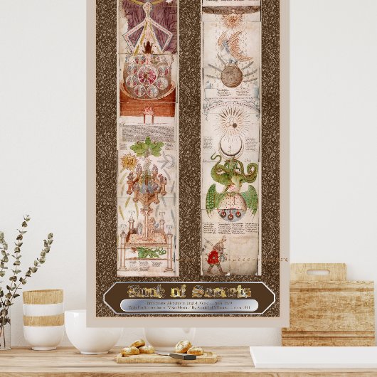 Boek van geheimen "Visio Mystica" Alchemy Poster (Keuken)