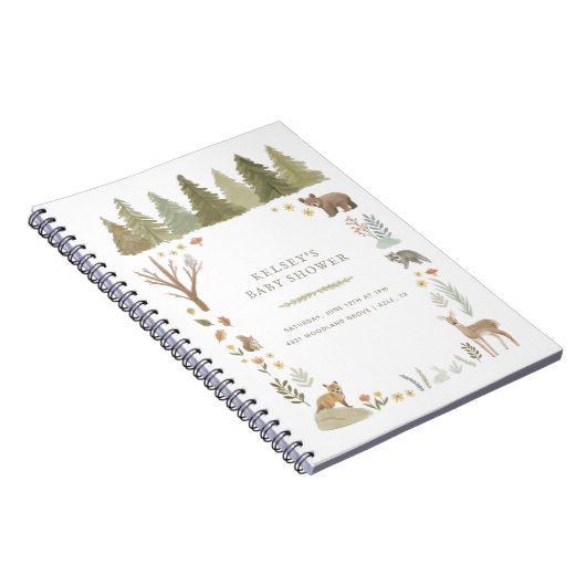 Boek van het Baby shower van Bossen Notitieboek (Rechterzijde)