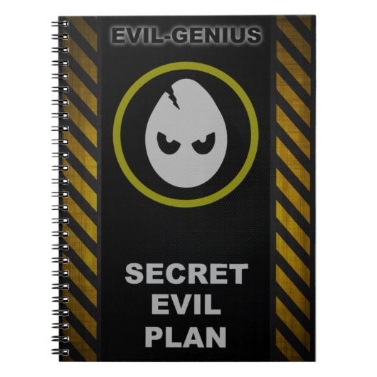 Boek van het Kwaad-Genius Secret Evil Plan Notitieboek (Voorkant)
