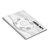 Boek van het zwarte en witte propellervliegboek notitieboek (Rechterzijde)