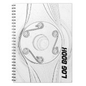 Boek van het zwarte en witte propellervliegboek notitieboek (Voorkant)