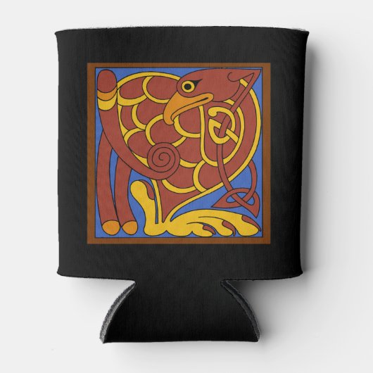 Boek van Kells Keltische knoop middeleeuwse vogel Blikjeskoeler (Voorkant)