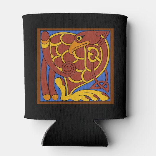 Boek van Kells Keltische knoop middeleeuwse vogel Blikjeskoeler (Achterkant)