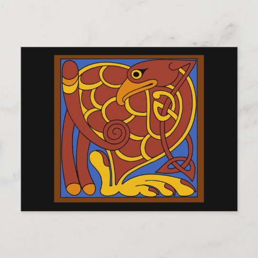 Boek van Kells Keltische knoop middeleeuwse vogel Briefkaart (Voorkant)