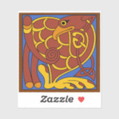 Boek van Kells Keltische knoop middeleeuwse vogel Sticker (Vel)