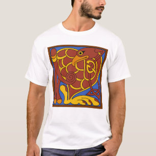 Boek van Kells Keltische knoop middeleeuwse vogel T-shirt