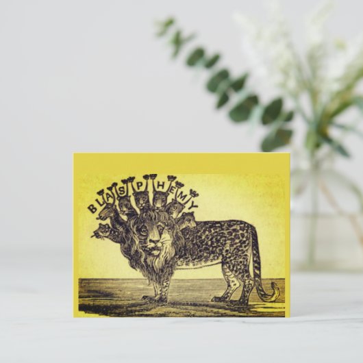 Boek van Openbaring Blasfemie Beast Briefkaart (Staand voorkant)