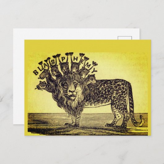 Boek van Openbaring Blasfemie Beast Briefkaart (Voorkant / Achterkant)
