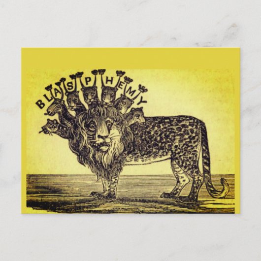 Boek van Openbaring Blasfemie Beast Briefkaart (Voorkant)