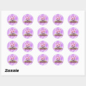 Boek van Roze Hartjes Ronde Sticker (Vel)