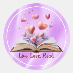 Boek van Roze Hartjes Ronde Sticker