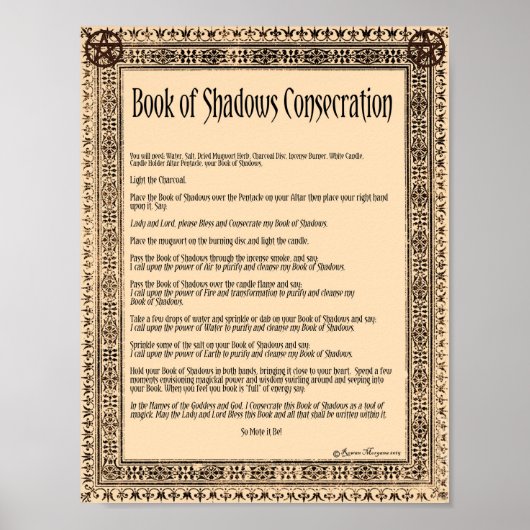 BOEK VAN SCHADOWS-CONSECRATIE POSTER (Voorkant)