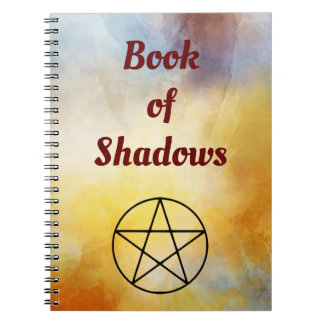 Boek van Schaduwen Aquarel Achtergrond Pentagram Notitieboek